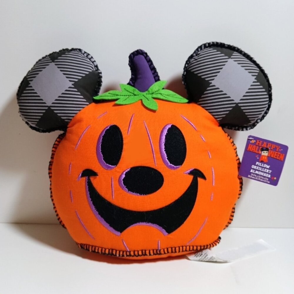 Disney Parks Mickey Pumpkin Halloween Throw Pillow Hey Pumpkin